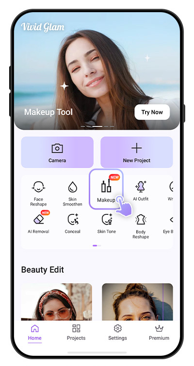 Vivid Glam - Bilder und Videos mit der besten KI-App bearbeiten